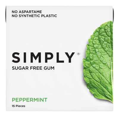 Simply Sugar Free Peppermint Gum front of pack