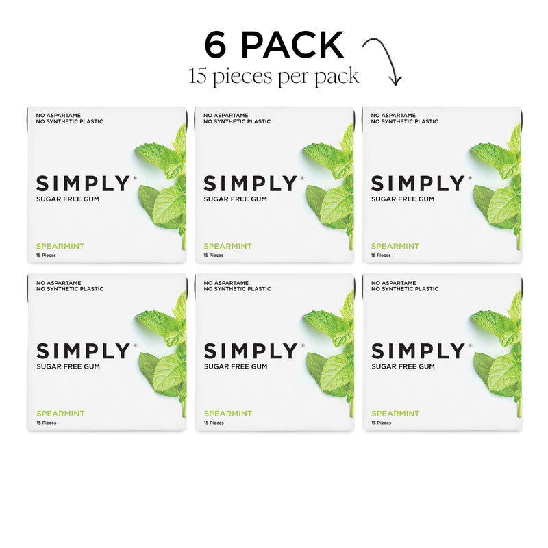 6 Pack 15 pieces per Pack Sugar Free Spearmint Gum